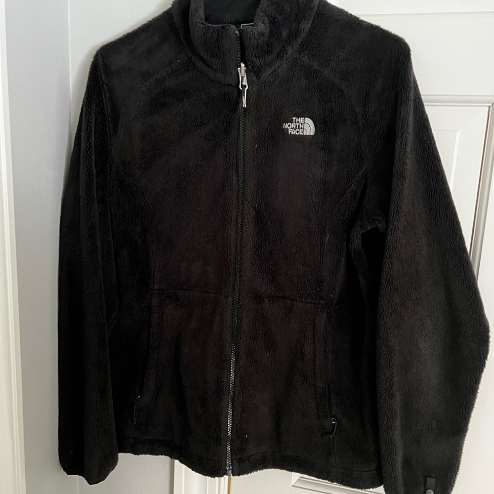 North Face fuzzy zip up sweatshirt